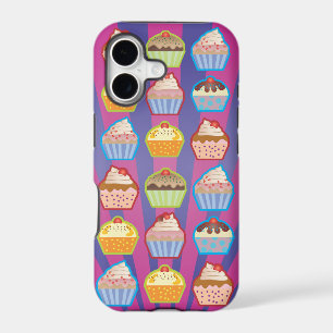 Lotsa Cupcakes Purply Blue Stripes iPhone 5 Case