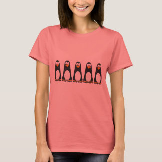 Lotsa Pensive Penguins Ladies T-Shirt