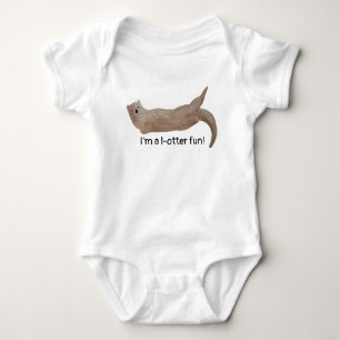 Lotta Fun Cute Pun Otter Baby Bodysuit
