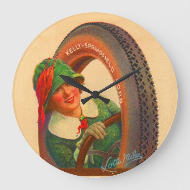 Lotta Miles no. 1- 1920s Kelly-Springfields tire m Large Clock (Front)