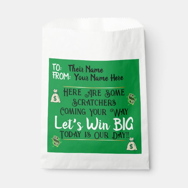 Lottery Scratchers Happy Mail Favour Bags (Front)