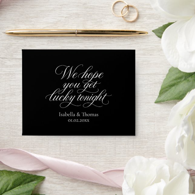 Lottery Ticket Holder Get Lucky Tonight Black Envelope (Wedding)