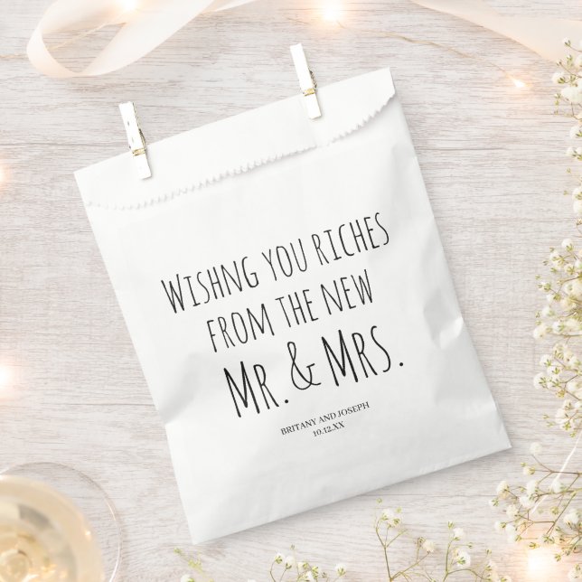 Lottery Ticket Wedding  Favour Bags (Clipped)
