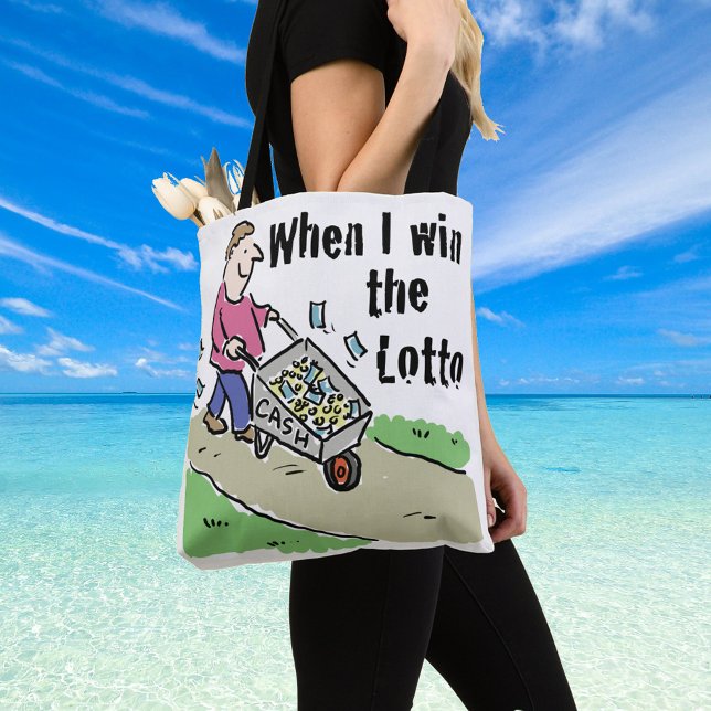 Lottery Winner Design Man with Barrow of Cash Tote Bag (Creator Uploaded)
