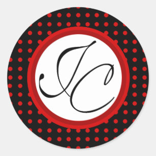 Lotti Dotti - Initials Sticker (Red)