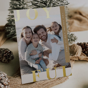 LOTTIE Gold Foil Joyful Family Photo Christmas