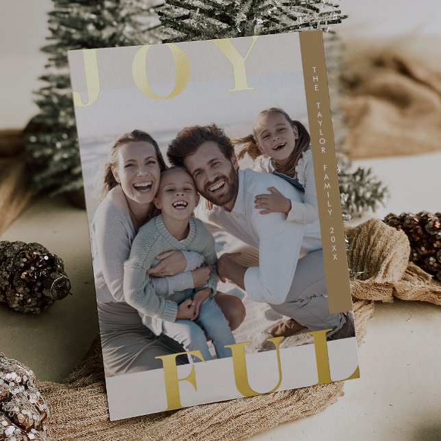 LOTTIE Gold Foil Joyful Family Photo Christmas (LOTTIE Gold Foil Joyful Family Photo Christmas Foil Holiday Card)