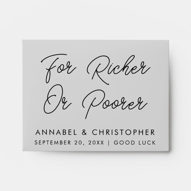 Lotto for Richer or Poorer – Fun Wedding Envelope (Front)