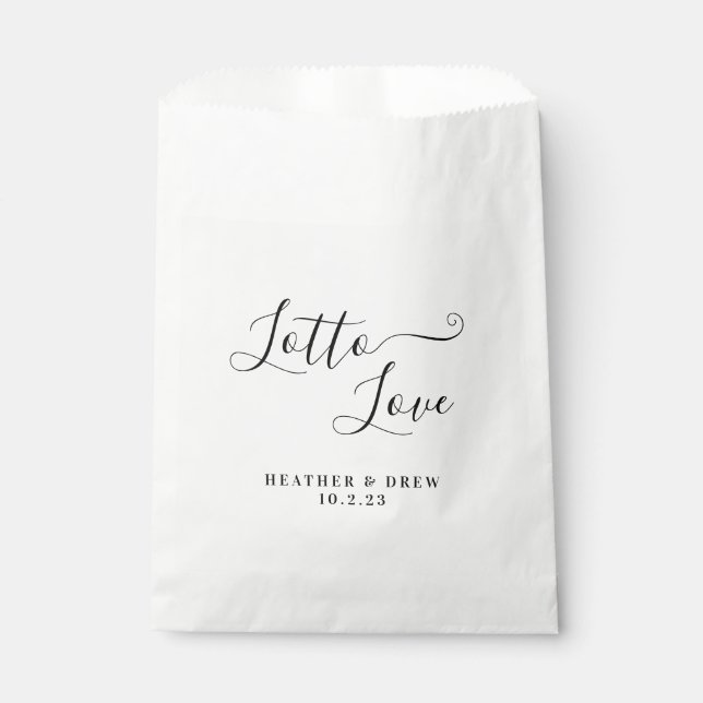 Lotto Love Lottery Scratcher Wedding Favour Classi Favour Bags (Front)