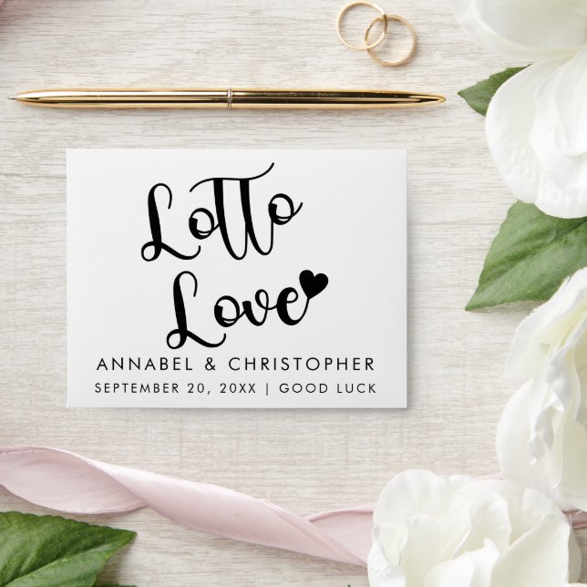 Lotto Love Lottery Ticket Minimalist Wedding favou Envelope (Wedding)