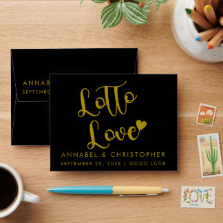Lotto Love Lottery Ticket Minimalist Wedding favou Envelope