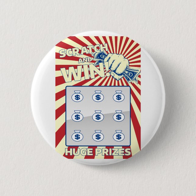 Lotto Scratch Card 6 Cm Round Badge (Front)