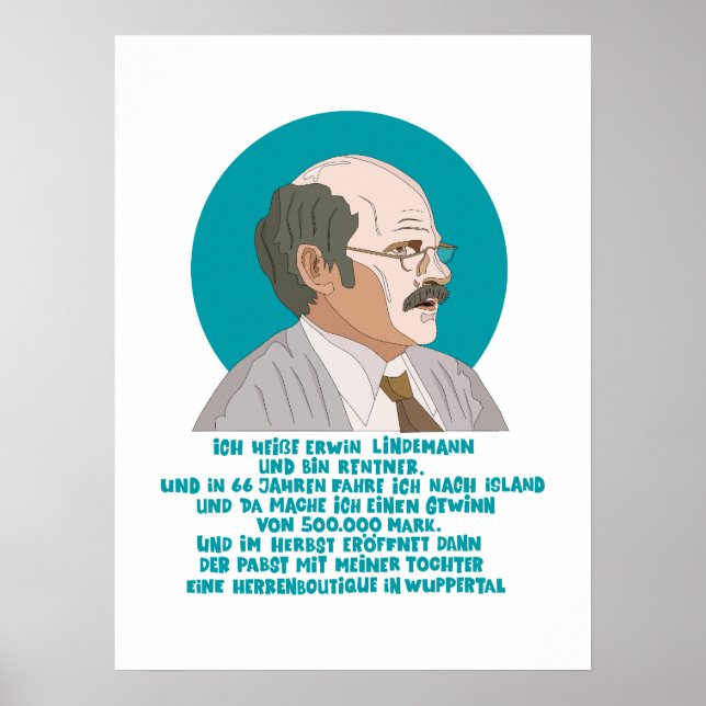 Lottogewinner Erwin Lindemann - Loriot - Funny Poster (Front)