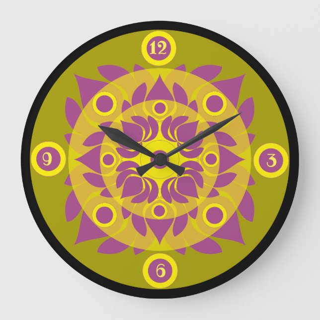 Lotus Acrylic Wall Clock (Front)