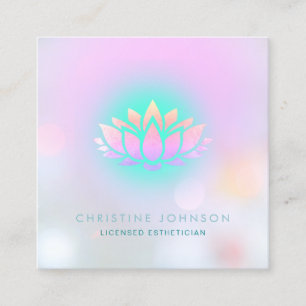 lotus aesthetician salon spa square business card