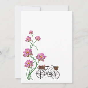 Lotus and cycle  invitation