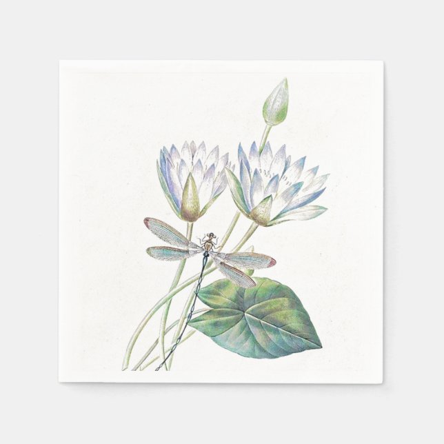Lotus and dragonfly napkin (Front)