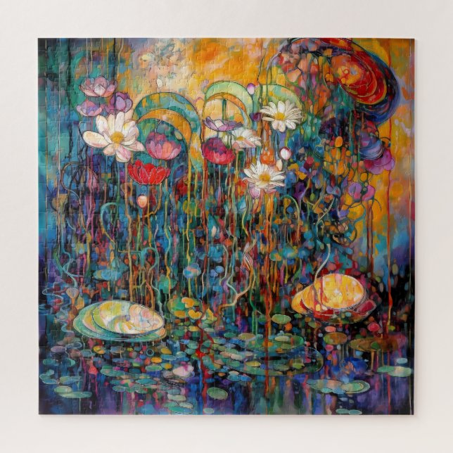 Lotus and Water Lillies Puzzle (Vertical)