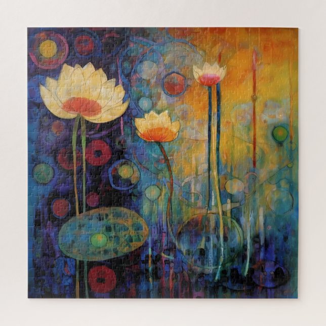 Lotus and Water Lillies Puzzle (Vertical)