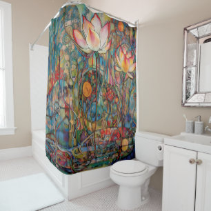 Lotus and Water Lillies Shower Curtain