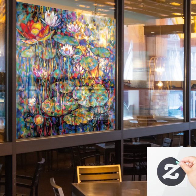 Lotus and Water Lillies Window Cling (Restaurant Window)