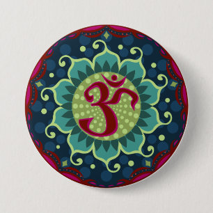 Lotus Aum - OM 7.5 Cm Round Badge