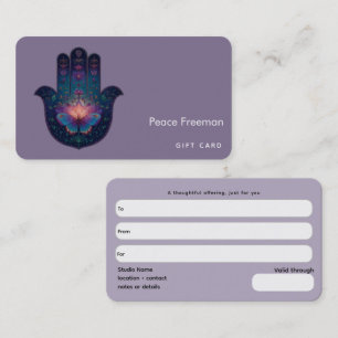 Lotus Awakening Hamsa Hand Design Business Card