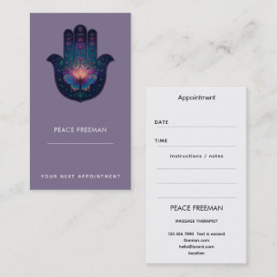 Lotus Awakening   Hamsa Hand Design Business Card