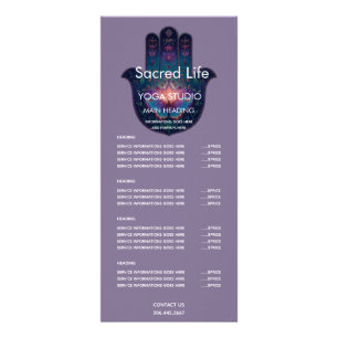 Lotus Awakening Hamsa Hand Design Rack Card