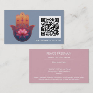 Lotus Blessing Hamsa Hand Business Card