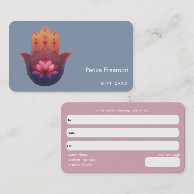 Lotus Blessing | Hamsa Hand Business Card (Front/Back)