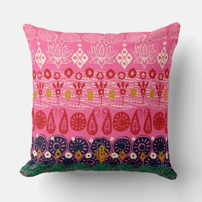 lotus block pink cushion (Front)