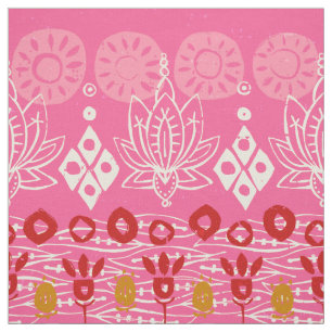 lotus block pink fabric