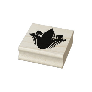 Lotus Blossom Flower Beautiful Mysterious Purple Rubber Stamp