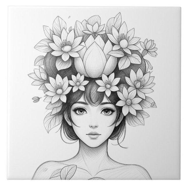 Lotus Blossom Maiden Tile (Front)