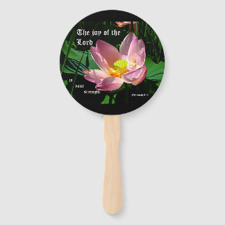 Lotus Blossom Nehemiah 8:10 Hand Fan