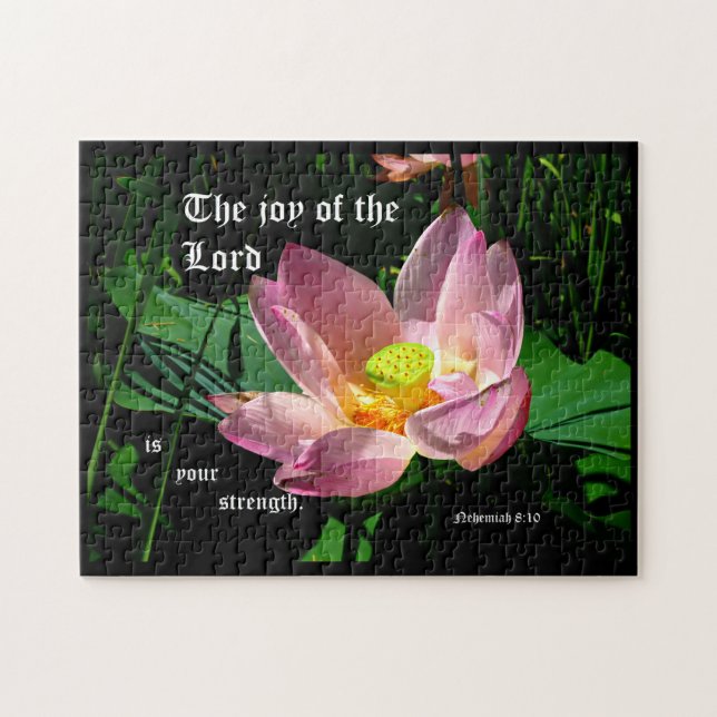 Lotus Blossom Nehemiah 8:10 Jigsaw Puzzle (Horizontal)
