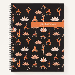 Lotus Blossom Yoga Girls Customizable Notebook