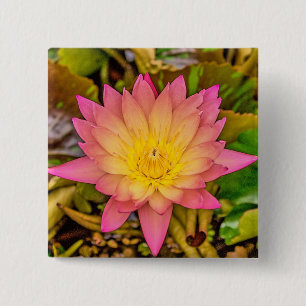 Lotus-Blume 15 Cm Square Badge