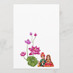 Lotus, bride and groom  menu