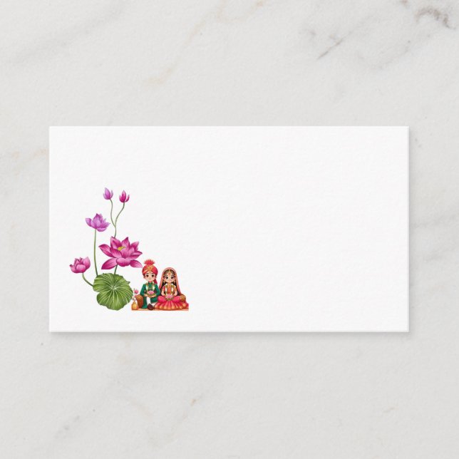 Lotus, bride and groom picture  enclosure card (Front)