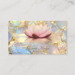  Lotus Brush Stroke Opal Stone Business Card