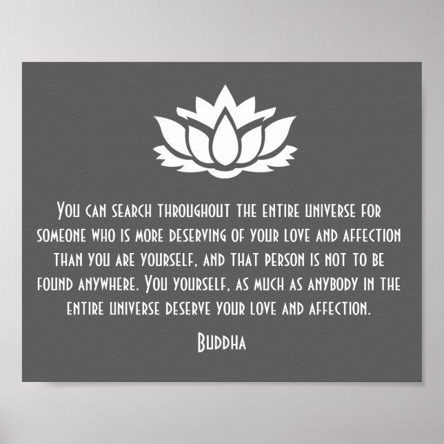 Lotus Buddha Love Quote Poster (Front)