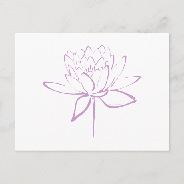 Lotus Calligraphy (Lavender) Postcard (Front)
