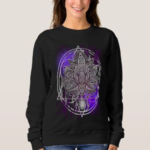 Lotus Crystals Zen Flower Of Life Hippie Sacred Ge Sweatshirt