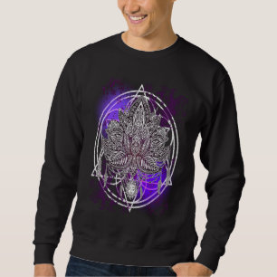 Lotus Crystals Zen Flower Of Life Hippie Sacred Ge Sweatshirt