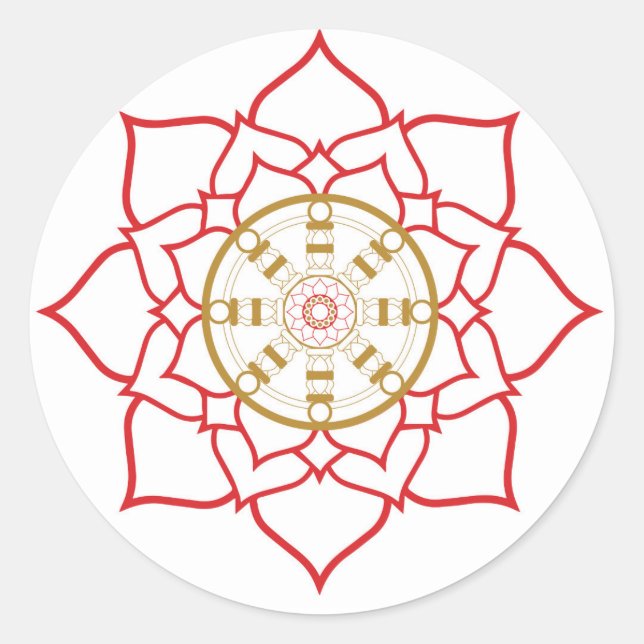 Lotus Dharma Wheel Sticker (Front)