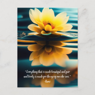 Lotus Everything Beautiful Rumi Quote Postcard