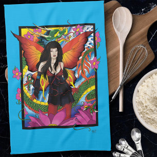 Lotus Fairy Chinese Water Dragon Tea Towel