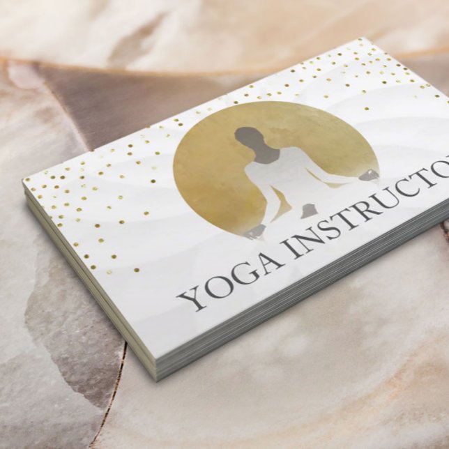 Lotus Floral Gold Circle Healing Yoga Therapy Business Card (Creator Uploaded)